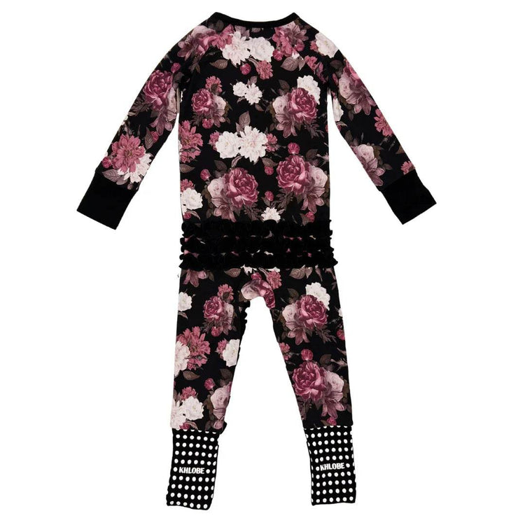 Convertible Ruffle Zippy Midnight Peony by Khlobe
