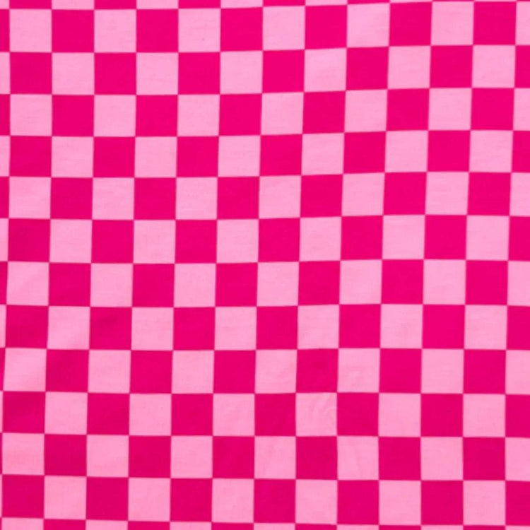 Two Piece Pajama Set Pink Checker by Khlobe