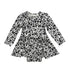 Ruffle Dress Long Sleeve Snow Leopard by Khlobe