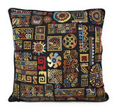 DaDa Bedding Ethnic Ornaments Geometric Black Tapestry Throw Pillow Covers 16" (18118) Throw Pillow Covers by DaDalogy Bedding Collection