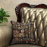 DaDa Bedding Ethnic Ornaments Geometric Black Tapestry Throw Pillow Covers 16" (18118) Throw Pillow Covers by DaDalogy Bedding Collection