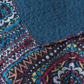 DaDa Bedding Farmhouse Bohemian Native Rustic Navy Blue Geometric Diamond Shapes Bedspread Set (KSX-001) Bedspreads by DaDalogy Bedding Collection