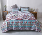 DaDa Bedding Bohemian Summertime White Blue Floral Paisley Bedspread Set (KSX-003) Bedspreads by DaDalogy Bedding Collection