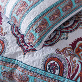 DaDa Bedding Bohemian Summertime White Blue Floral Paisley Bedspread Set (KSX-003) Bedspreads by DaDalogy Bedding Collection