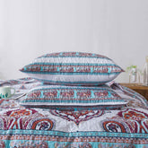 DaDa Bedding Bohemian Summertime White Blue Floral Paisley Bedspread Set (KSX-003) Bedspreads by DaDalogy Bedding Collection
