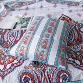 DaDa Bedding Bohemian Summertime White Blue Floral Paisley Bedspread Set (KSX-003) Bedspreads by DaDalogy Bedding Collection