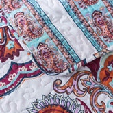 DaDa Bedding Bohemian Summertime White Blue Floral Paisley Bedspread Set (KSX-003) Bedspreads by DaDalogy Bedding Collection