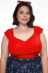 Isabel Top in Red Shirts & Tops by Retrolicious