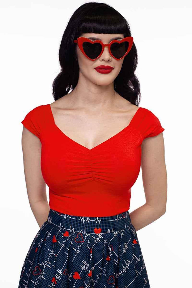 Isabel Top in Red Shirts & Tops by Retrolicious