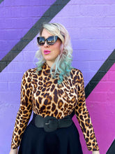 Leopard Mock Neck Top Shirts & Tops by Retrolicious