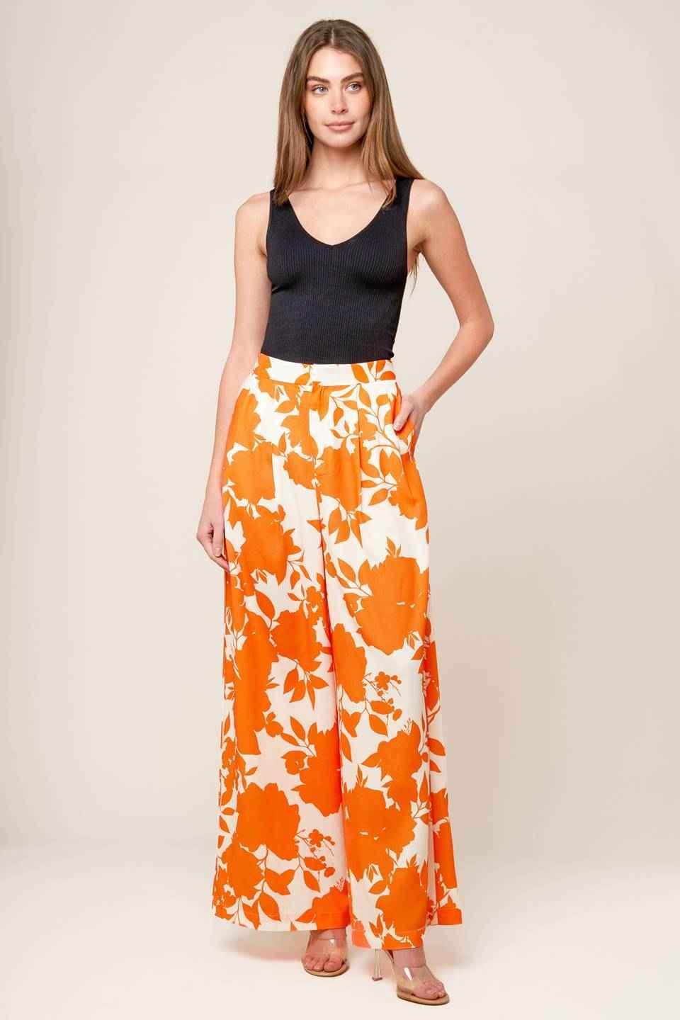 TIME FOR ORANGE TEA WOVEN PANTS PANTS by Flying Tomato