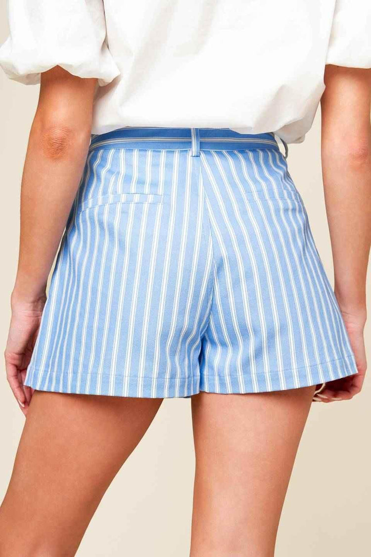 VALERIA POWDER BLUE WOVEN SKORT SHORTS by Flying Tomato