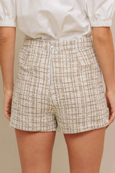 MODERN BALANCE WOVEN TWEED SKORT SHORTS by Flying Tomato