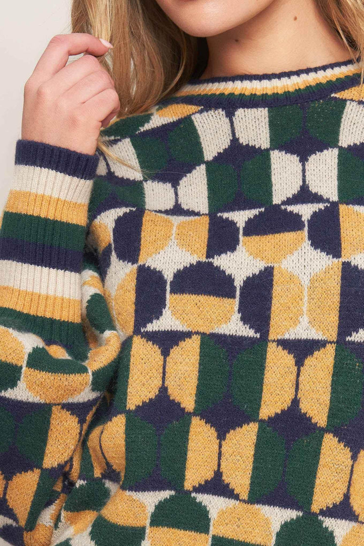 CHEER YOU ON JACQUARD SWEATER TOP SWEATERS by Flying Tomato