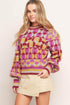 CHEER YOU ON JACQUARD SWEATER TOP SWEATERS by Flying Tomato