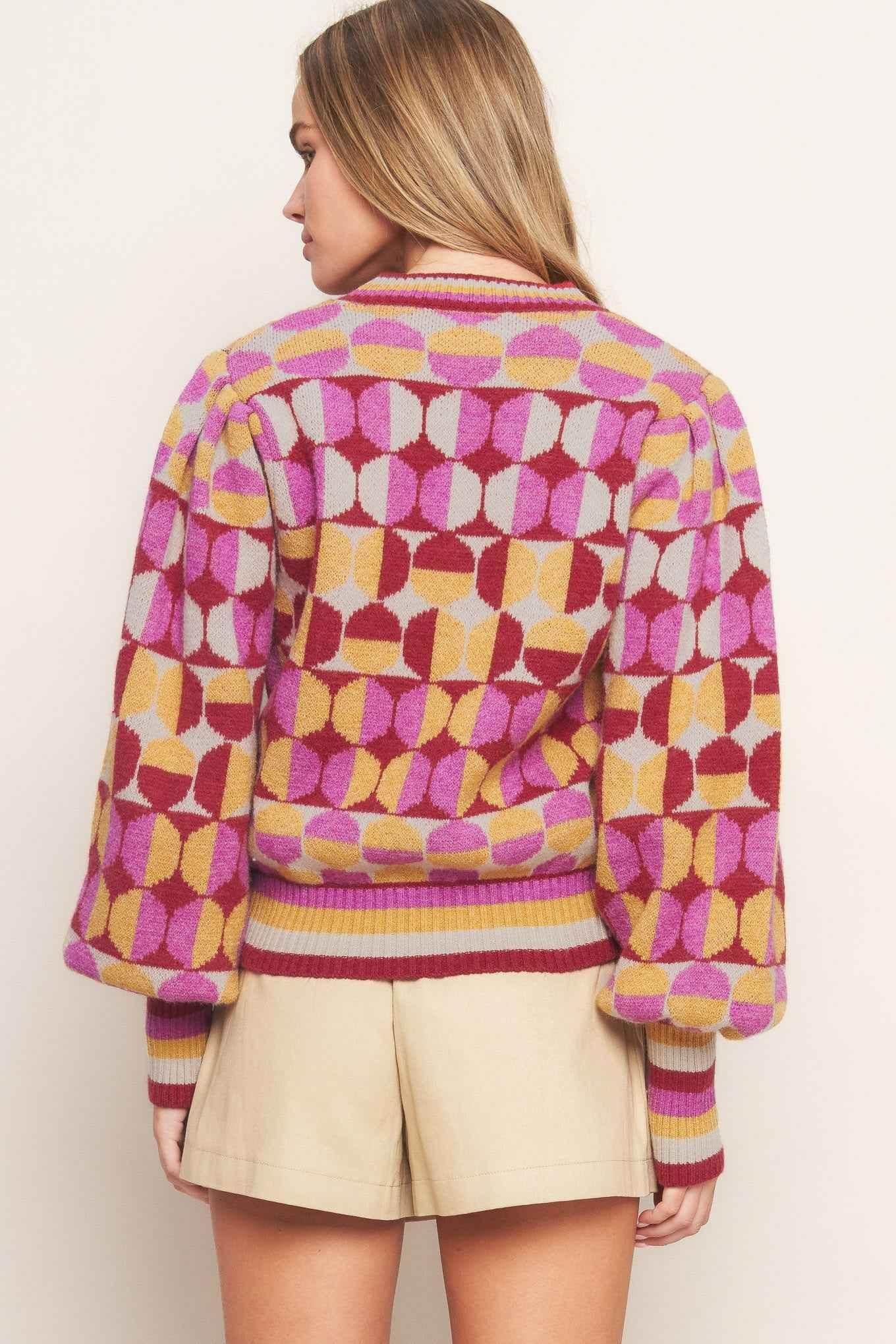 CHEER YOU ON JACQUARD SWEATER TOP SWEATERS by Flying Tomato