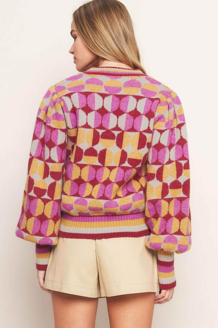 CHEER YOU ON JACQUARD SWEATER TOP SWEATERS by Flying Tomato