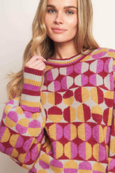 CHEER YOU ON JACQUARD SWEATER TOP SWEATERS by Flying Tomato