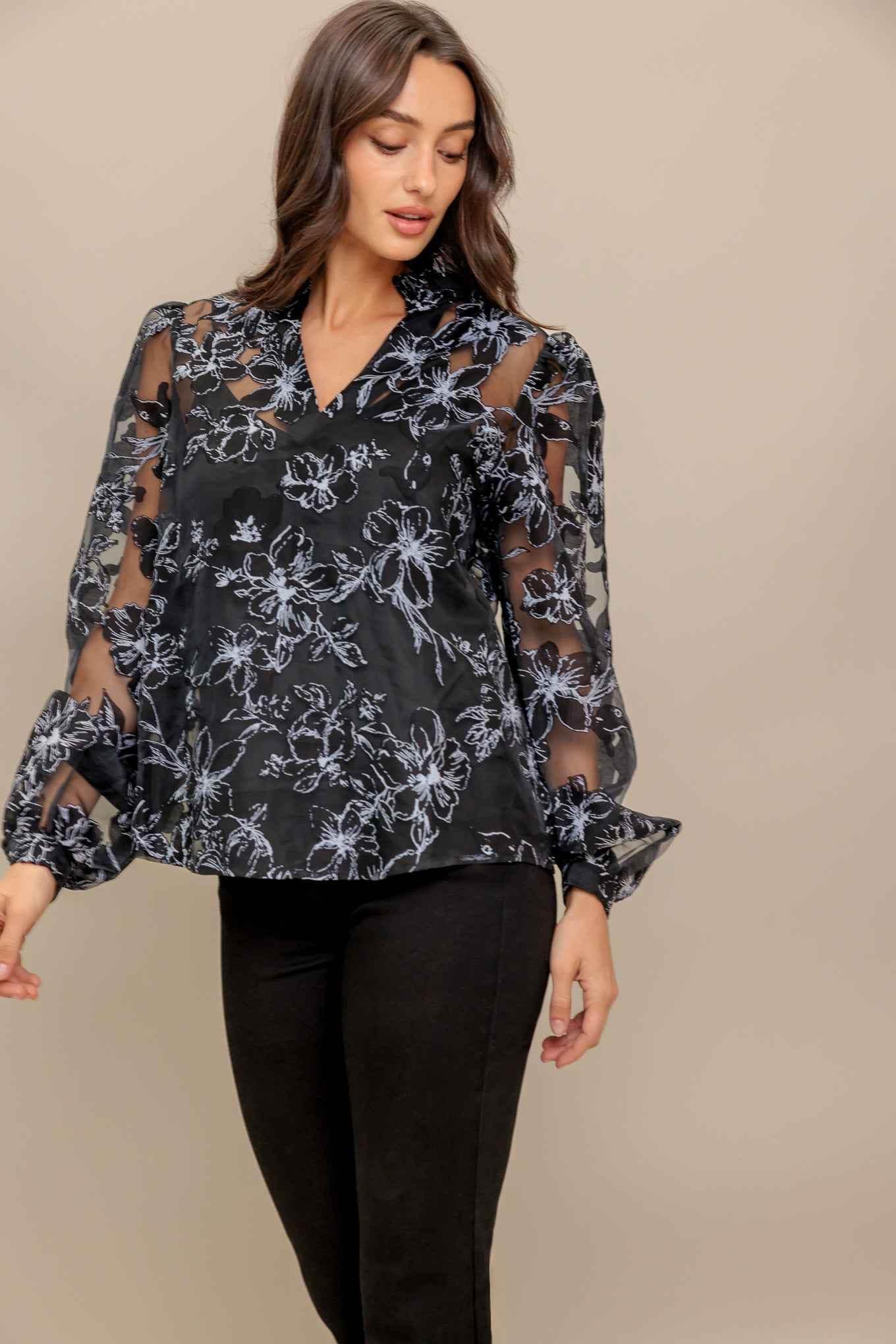 SHARE MY DAY WOVEN ORGANZA TOP TOPS by Flying Tomato