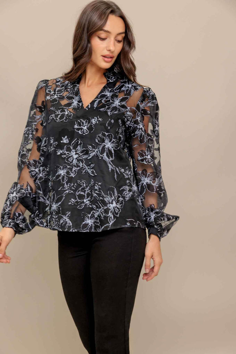 SHARE MY DAY WOVEN ORGANZA TOP TOPS by Flying Tomato
