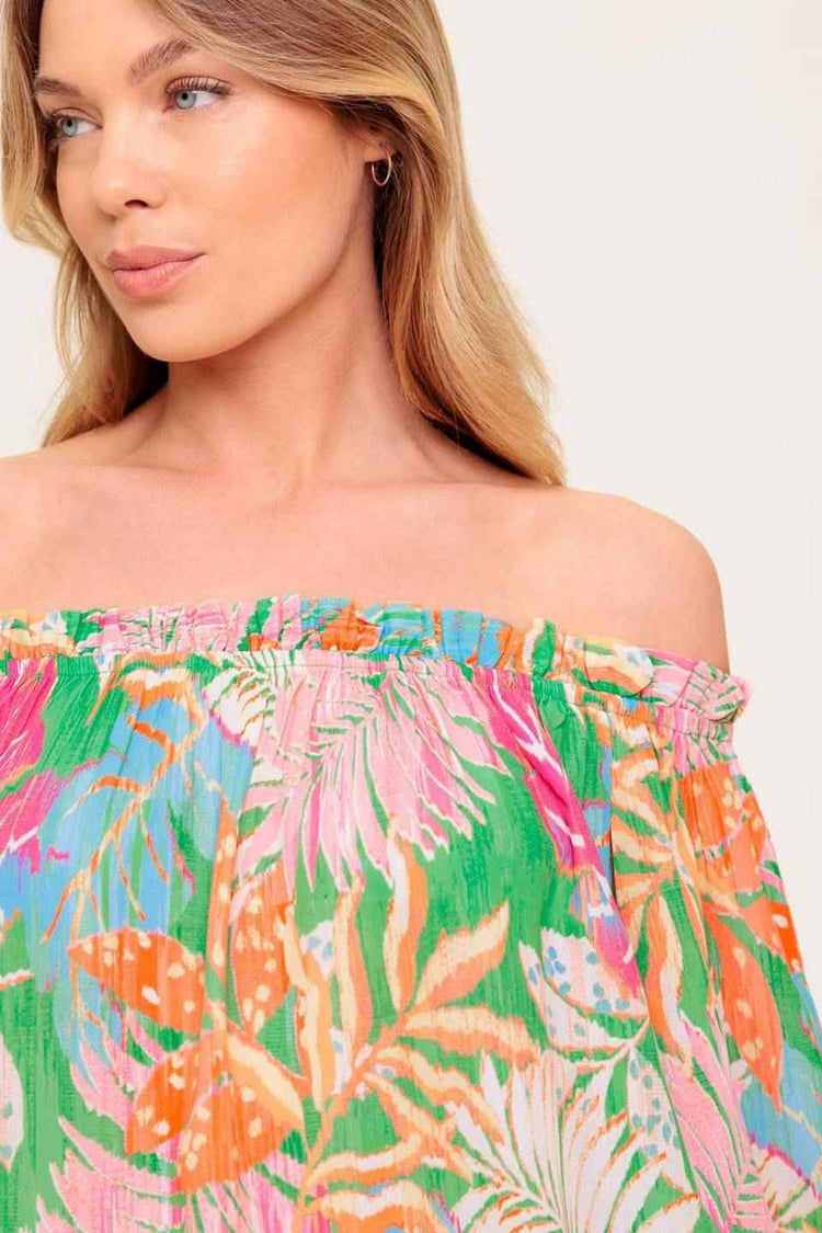 LOVING VOW GREEN WOVEN TOP TOPS by Flying Tomato