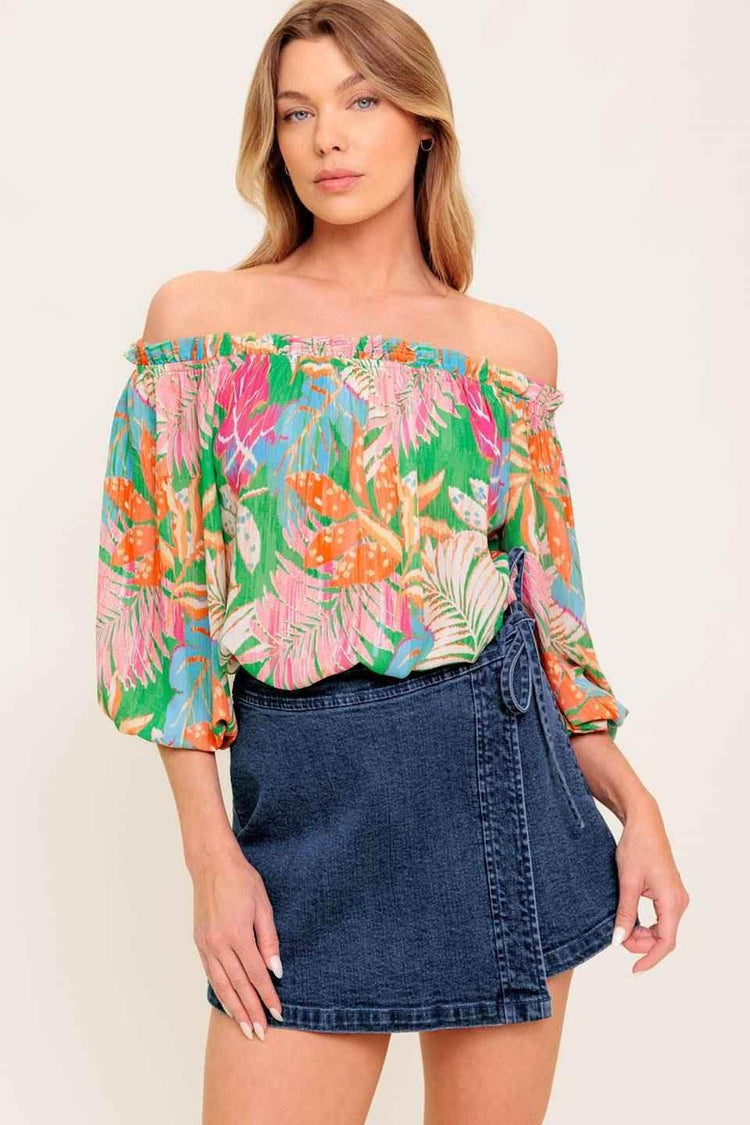 LOVING VOW GREEN WOVEN TOP TOPS by Flying Tomato