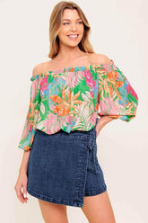 LOVING VOW GREEN WOVEN TOP TOPS by Flying Tomato