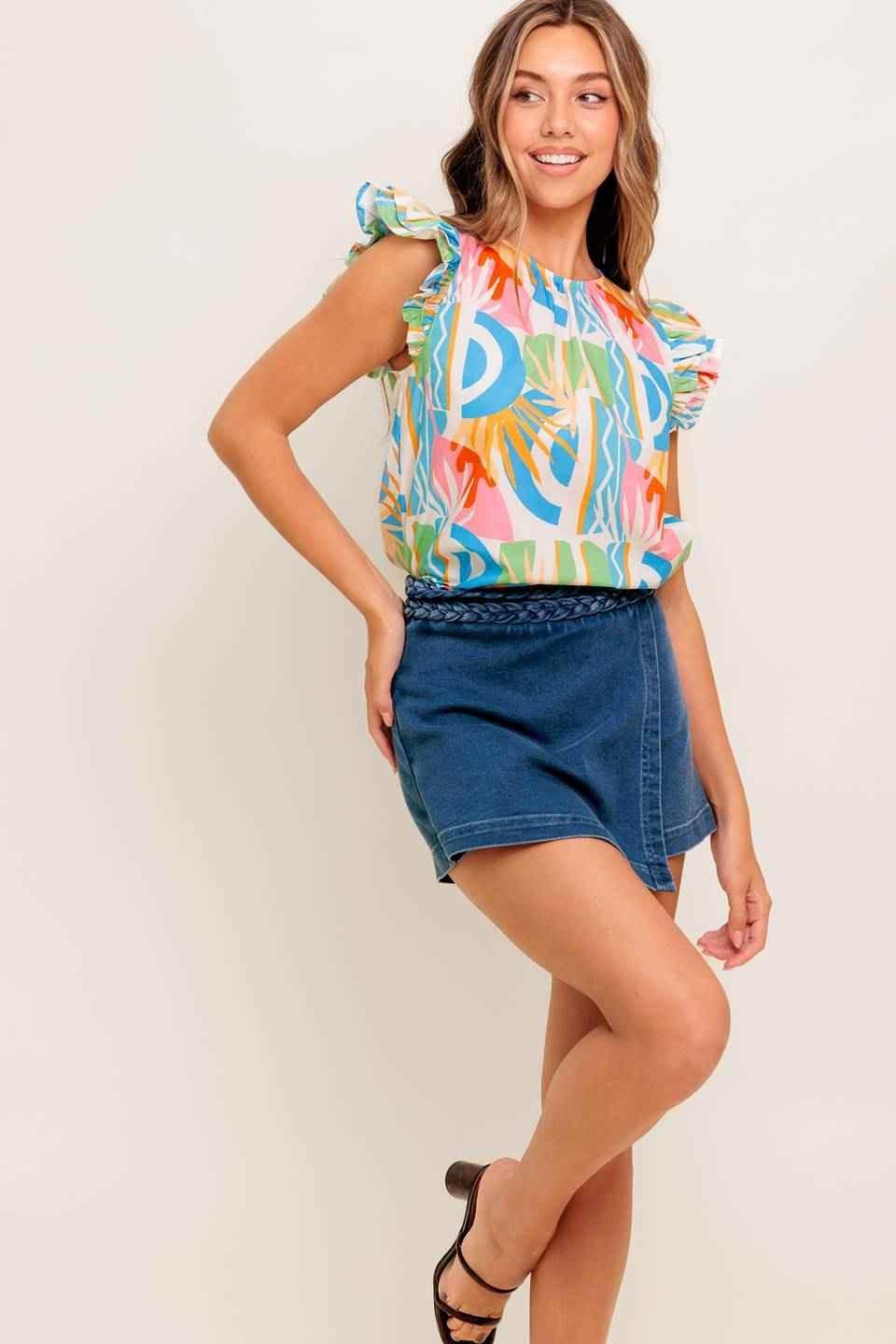 VACATION STATE OF MIND WOVEN TOP TOPS by Flying Tomato