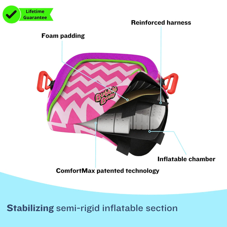 BubbleBum Inflatable Car Booster Seat - Travel Booster Seat - Pink Style ✔️ by BubbleBum Booster Seats