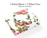 DaDa Bedding Romantic Roses Lovely Spring Pink Floral Fitted Bed Sheet w/ Pillow Cases (JHW879-Fitted) Sheet Sets by DaDalogy Bedding Collection
