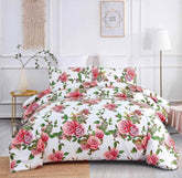 DaDa Bedding Romantic Roses Lovely Spring Pink Floral Duvet Cover Set w/ Pillow Cases (JHW-879) Duvet Covers by DaDalogy Bedding Collection