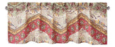 DaDa Bedding Rustic Cranberry Sage Chevron Floral Window Curtain Valance - 18" x 52" (JHW-924) Valance by DaDalogy Bedding Collection