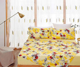 DaDa Bedding Sunshine Yellow Hummingbirds Floral Fitted & Flat Bed Sheets Set (JHW-925) Bed Sheets by DaDalogy Bedding Collection