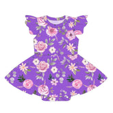 Ruffle Dress Short Sleeve Lavender Rose by Khlobe