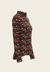 Bouquet on Black Ladies Button Shirt ESPOIR RIDER APPAREL by Espoir Equestrian