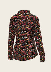 Bouquet on Black Ladies Button Shirt ESPOIR RIDER APPAREL by Espoir Equestrian