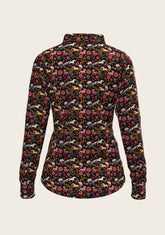 Bouquet on Black Ladies Button Shirt ESPOIR RIDER APPAREL by Espoir Equestrian