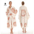 Unique Sun Stamped Robe: Eco-Friendly Organic Cotton Boho Kimono Bathrobe by Miyawfashion