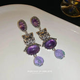 Vintage Purple Cat Earrings - Trendy 2025 Fashion Jewelry & Accessories by Zopi / AliExpress