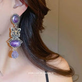 Vintage Purple Cat Earrings - Trendy 2025 Fashion Jewelry & Accessories by Zopi / AliExpress