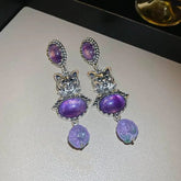 Vintage Purple Cat Earrings - Trendy 2025 Fashion Jewelry & Accessories by Zopi / AliExpress