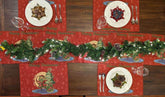 DaDa Bedding Set of 4-Pieces Red Santa Claus Christmas Tapestry Placemats 13” x 19” (17615) Placemat by DaDalogy Bedding Collection