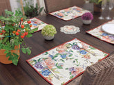 DaDa Bedding Set of 4-Pieces Vintage Romantic Roses Lovely Pink Floral Tapestry Placemats 13” x 19” (879) Placemat by DaDalogy Bedding Collection