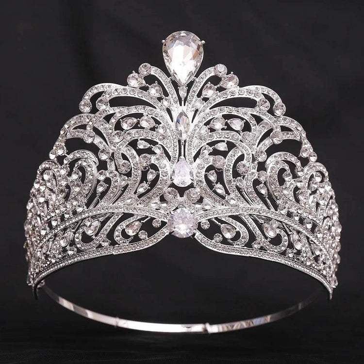 European Miss Universe Big Forest Crystal Wedding Crowns Cubic Zircon Crown Queen Rhinestone Tiara Party Stage Show Hair Jewelry Tiaras by DSERS