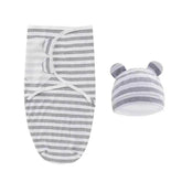 100% Organic Cotton Baby Swaddle Blanket Wrap Hat Set for Infant Adjustable Newborn Swaddle Baby Swaddle for 0-3 Month by DSERS