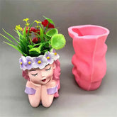 New product! Silicone mold creative fairy flower pot used to make gypsum resin cement home balcony decoration by DSERS