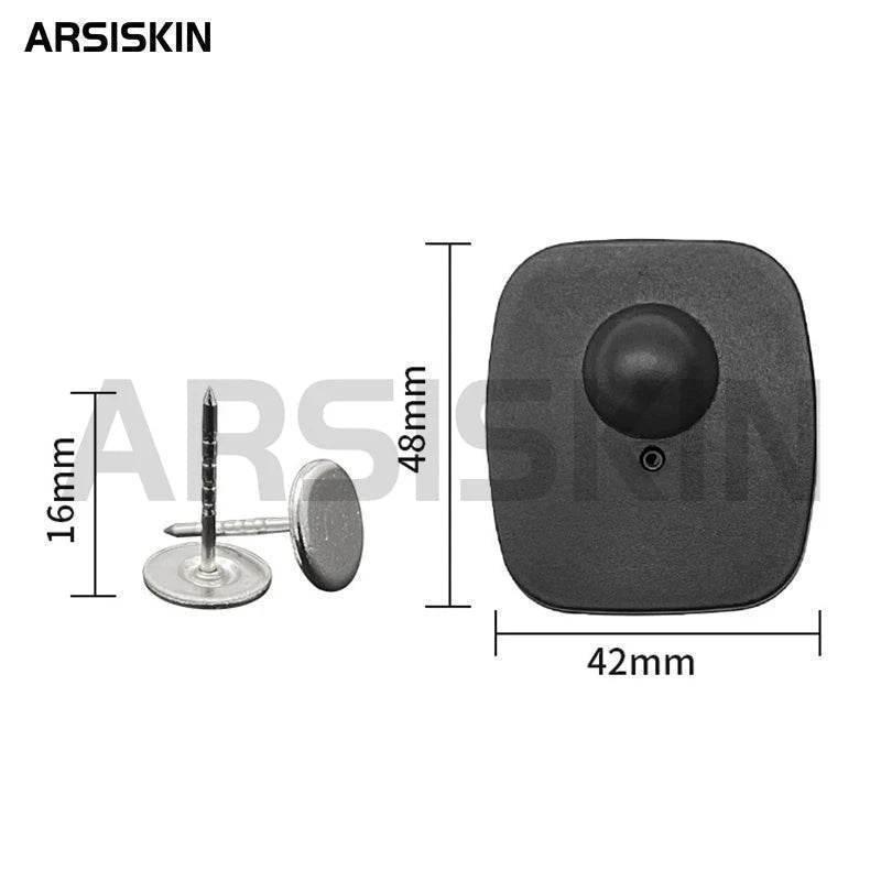 100pcs Anti Theft Tags Rf 8.2Mhz Mini Square EAS Retail Security Clothes Hard Tags for Garment Shop Supermarket with Pins Unlock by DSERS