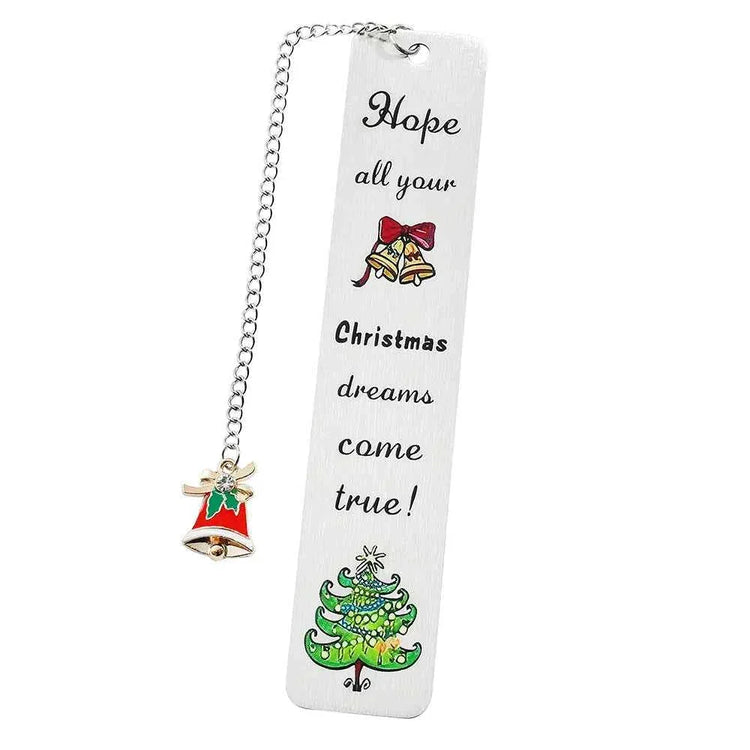 A stainless steel pendant bookmark about Christmas, the warmest Christmas reading gift for loved ones on Christmas Eve. metal Bokkmark by DSERS
