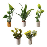 1:12 Dollhouse Miniature Potted Plant Green Leaves Pot Bonsai Garden Home Model Decor Toy Doll House Accessories by DSERS