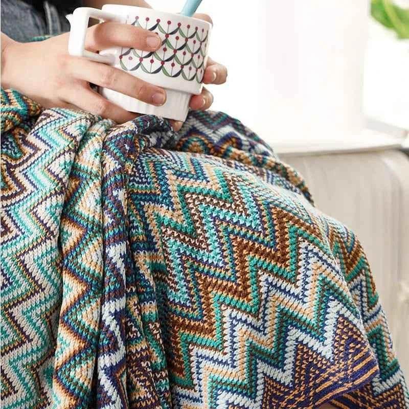 Bohemian Couch Blanket Large Knitted Tassel Throw for Bed Chair Sofa Couch Cover All-Season Blankets Home Decor Soft Comfortable by DSERS